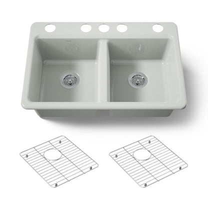KOHLER Riverby 33" undermount double-bowl kitchen sink
