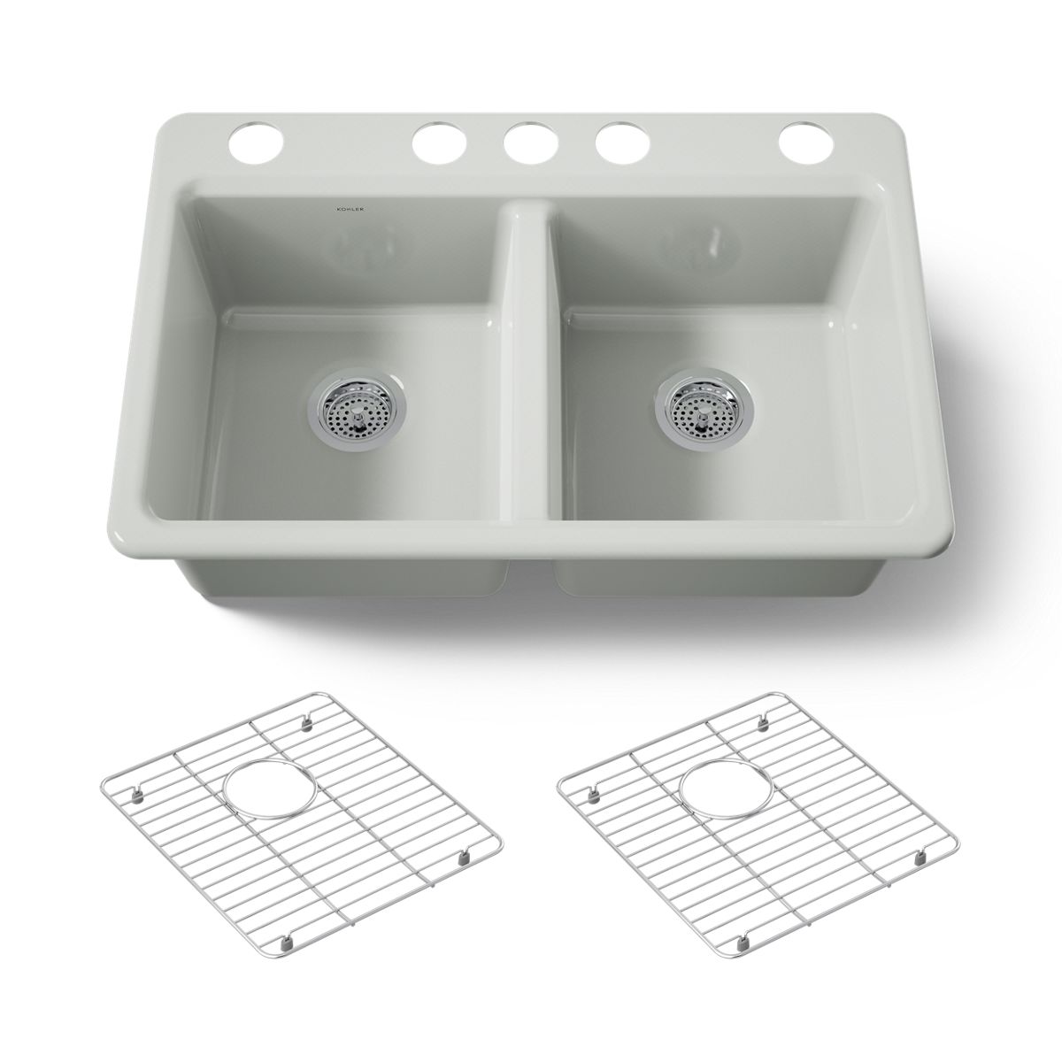 KOHLER Riverby 33" undermount double-bowl kitchen sink