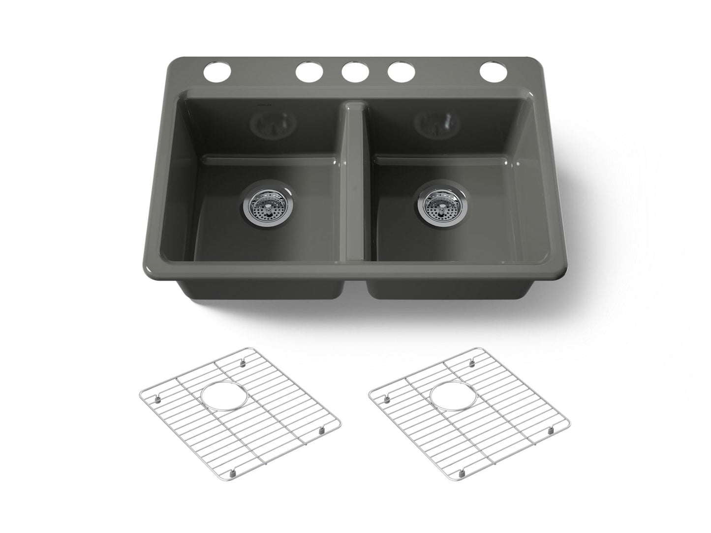 KOHLER Riverby 33" undermount double-bowl kitchen sink