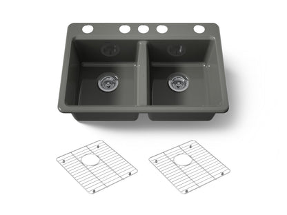 KOHLER Riverby 33" undermount double-bowl kitchen sink