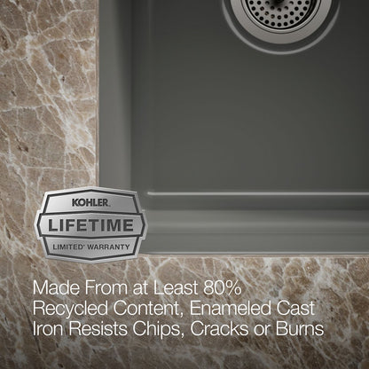 KOHLER Riverby 33" undermount double-bowl kitchen sink