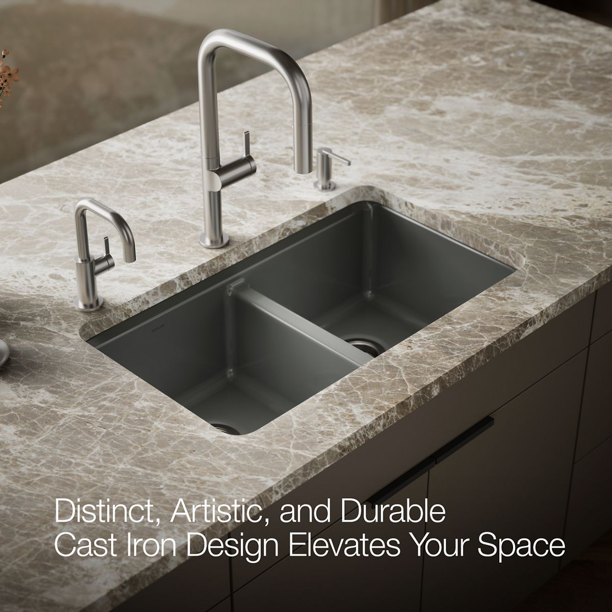 KOHLER Riverby 33" undermount double-bowl kitchen sink