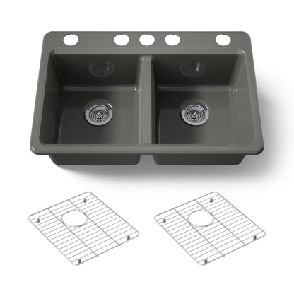 KOHLER Riverby 33" undermount double-bowl kitchen sink