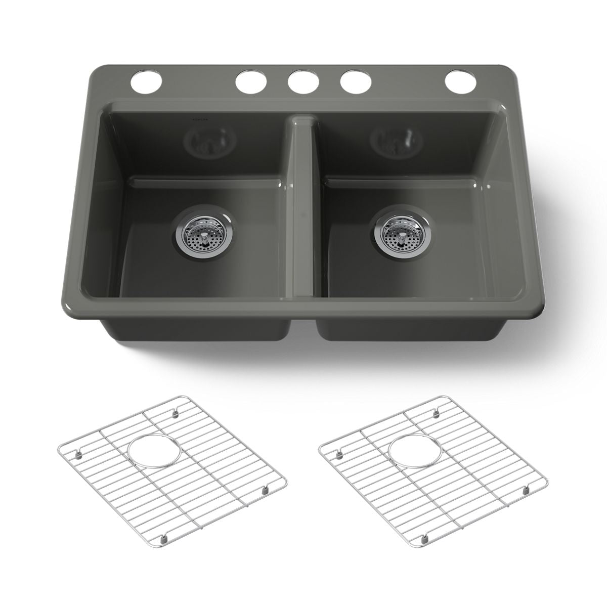 KOHLER Riverby 33" undermount double-bowl kitchen sink