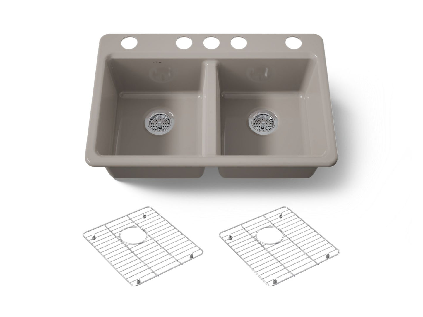 KOHLER Riverby 33" undermount double-bowl kitchen sink