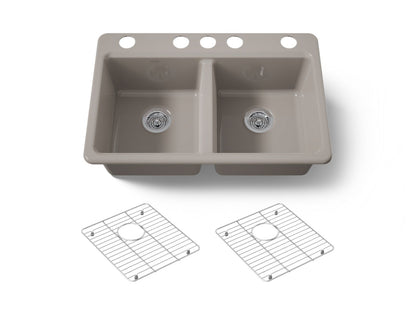 KOHLER Riverby 33" undermount double-bowl kitchen sink