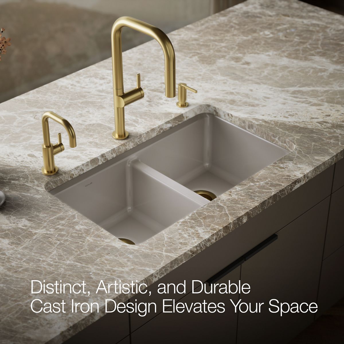 KOHLER Riverby 33" undermount double-bowl kitchen sink
