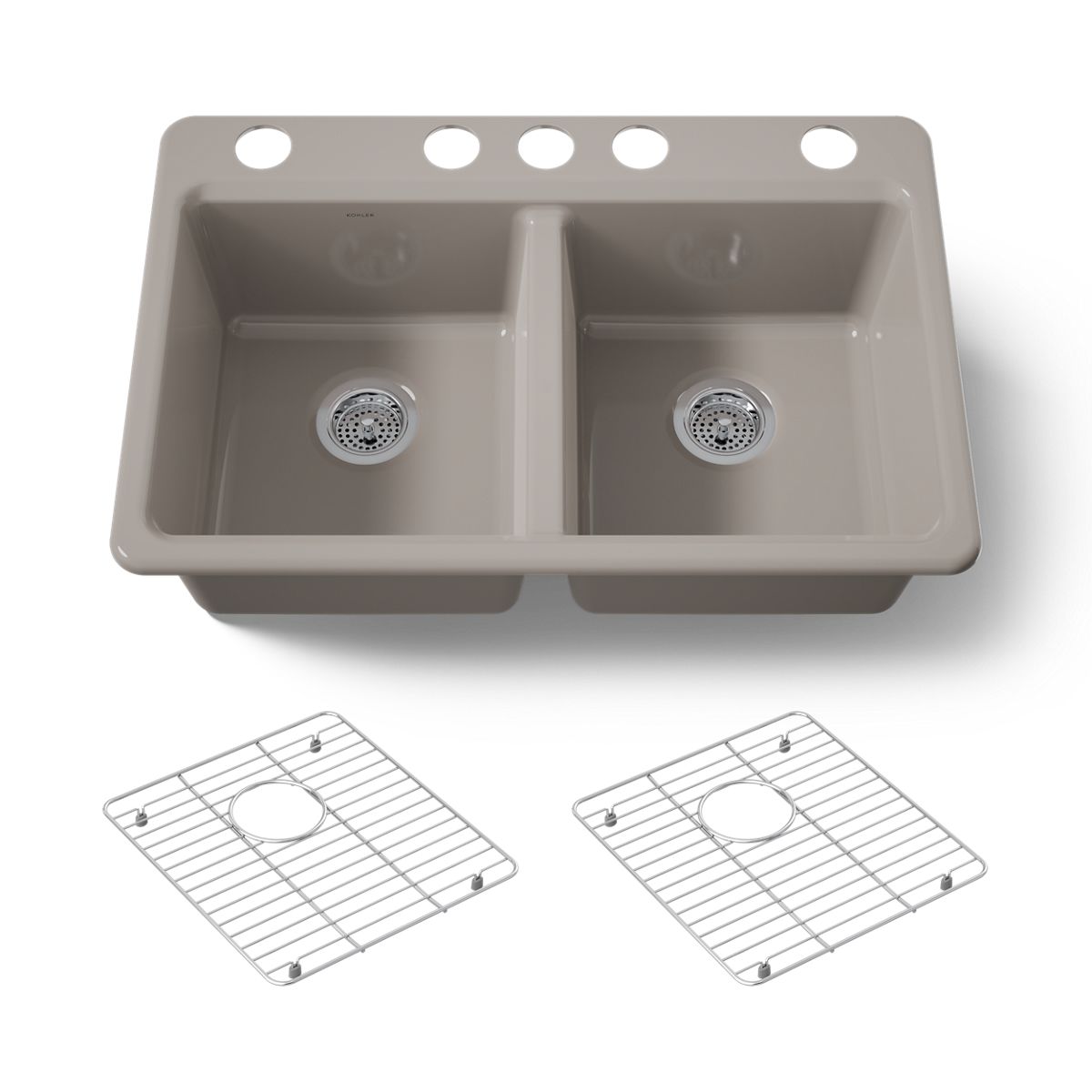 KOHLER Riverby 33" undermount double-bowl kitchen sink