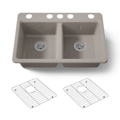 KOHLER Riverby 33" undermount double-bowl kitchen sink
