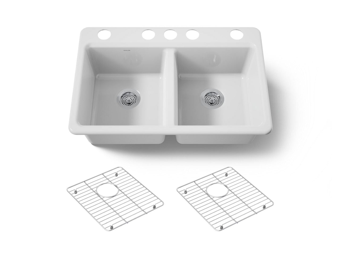 KOHLER Riverby 33" undermount double-bowl kitchen sink