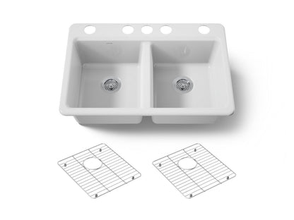KOHLER Riverby 33" undermount double-bowl kitchen sink