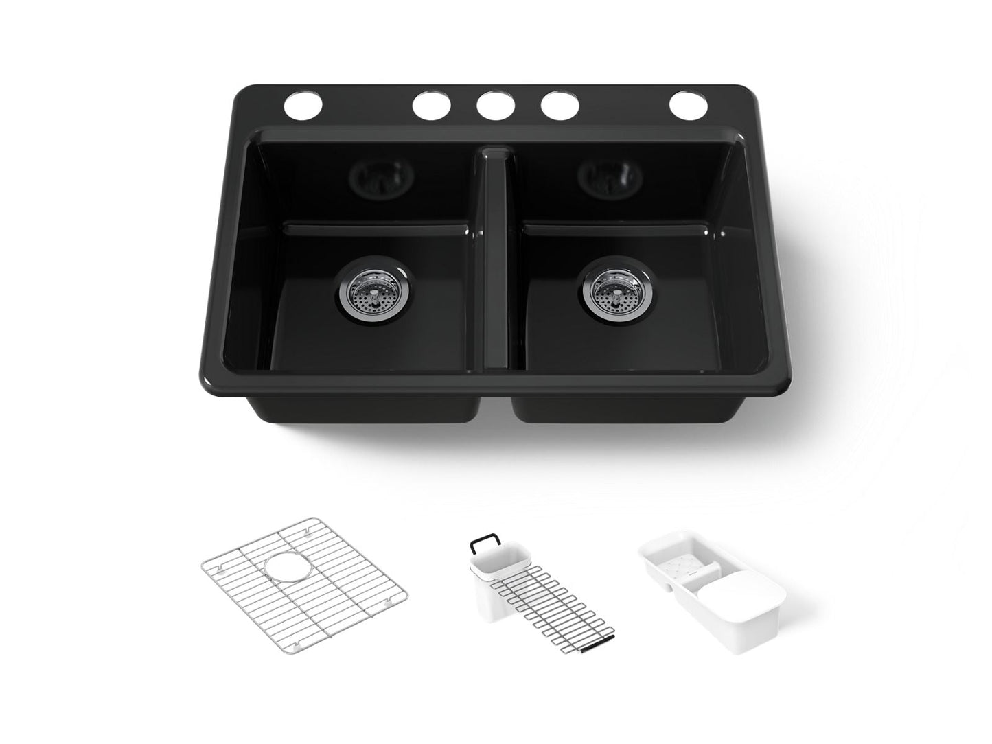 KOHLER K-8679-5UA3 Riverby 33" undermount double-bowl workstation kitchen sink