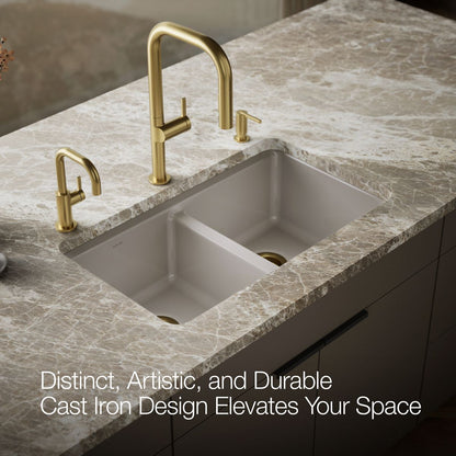 KOHLER K-8679-5UA3 Riverby 33" undermount double-bowl workstation kitchen sink