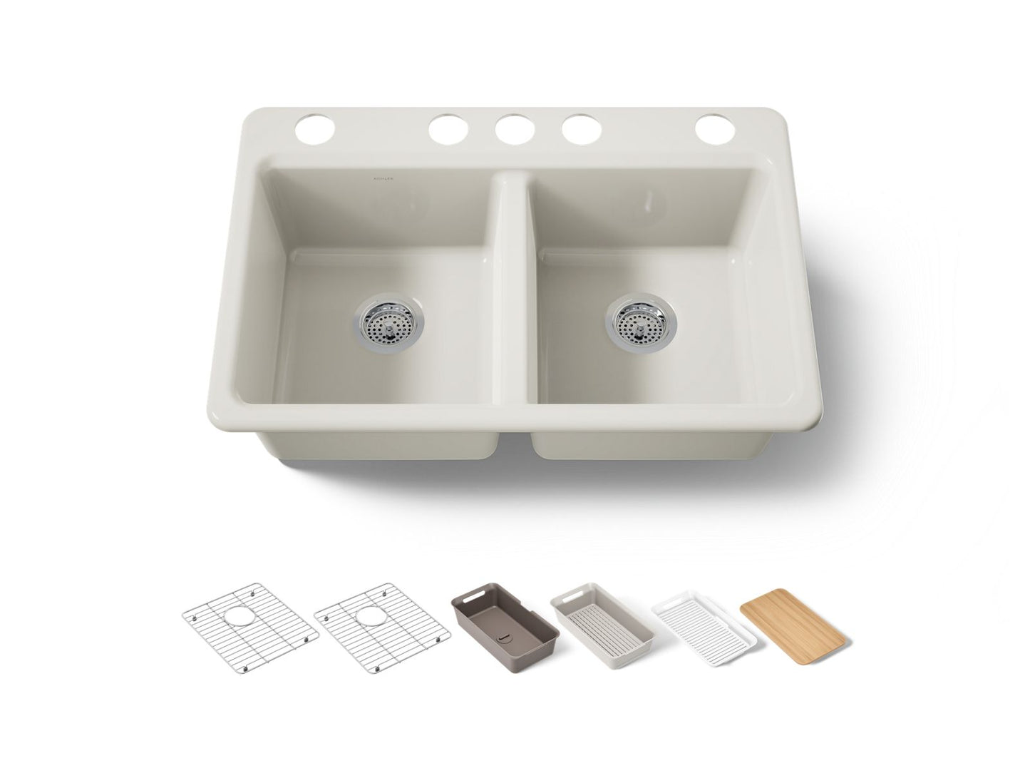 KOHLER Riverby 33" undermount double-bowl workstation kitchen sink