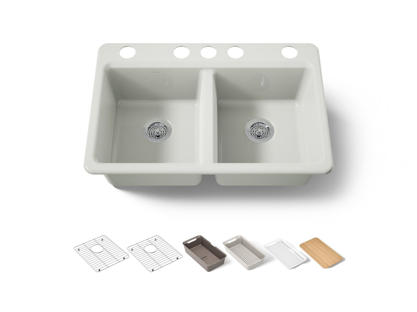 KOHLER Riverby 33" undermount double-bowl workstation kitchen sink