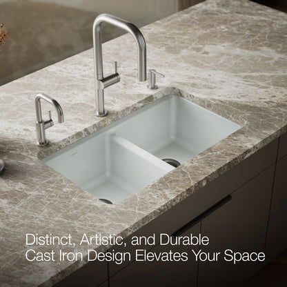 KOHLER Riverby 33" undermount double-bowl workstation kitchen sink