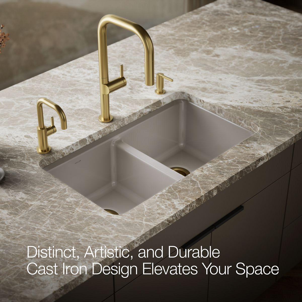 KOHLER Riverby 33" undermount double-bowl workstation kitchen sink