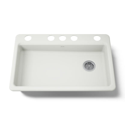 KOHLER K-8689-5U Riverby 33" undermount single-bowl kitchen sink