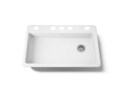 KOHLER K-8689-5U Riverby 33" undermount single-bowl kitchen sink