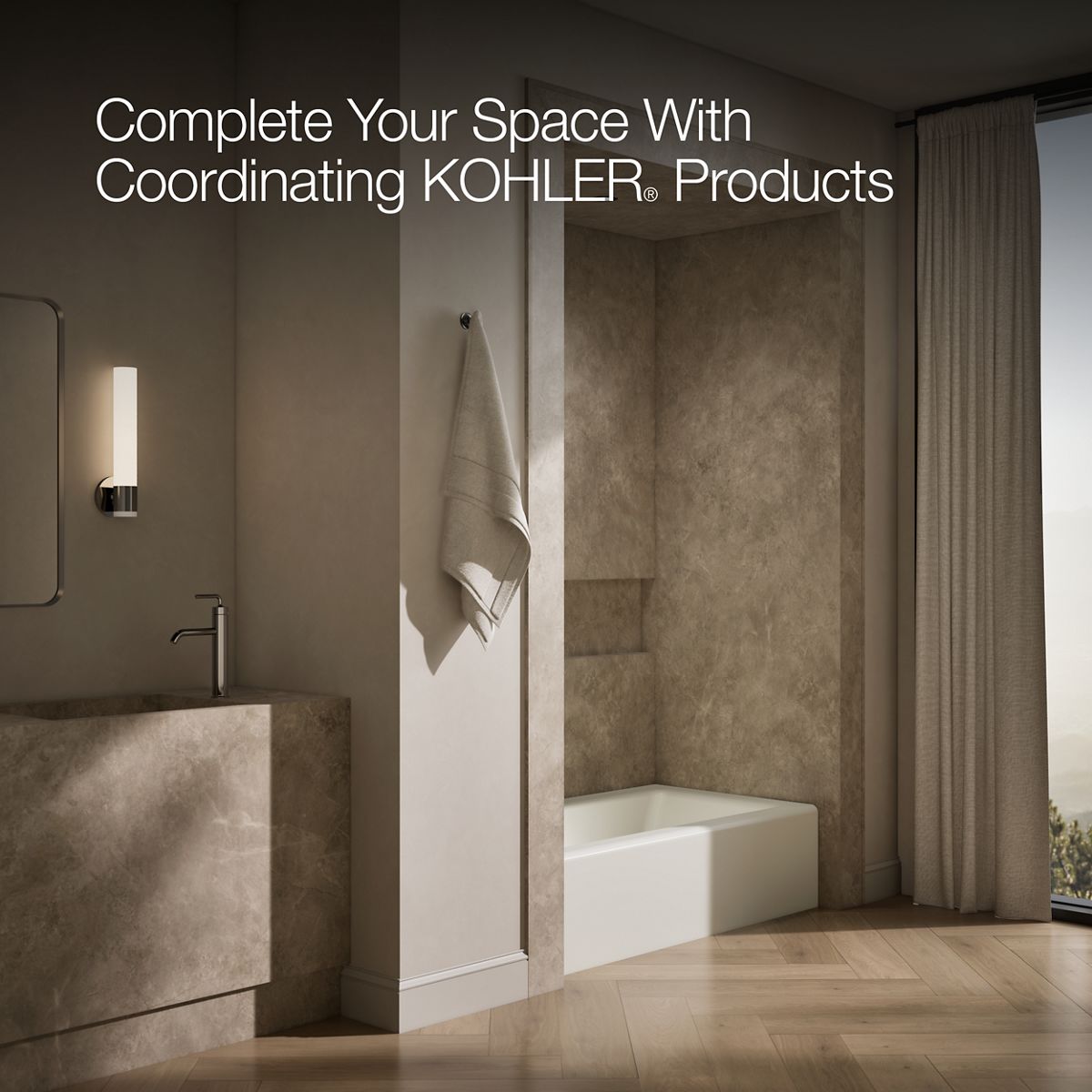 KOHLER K-875 Bellwether 60" x 32" alcove bath, left drain