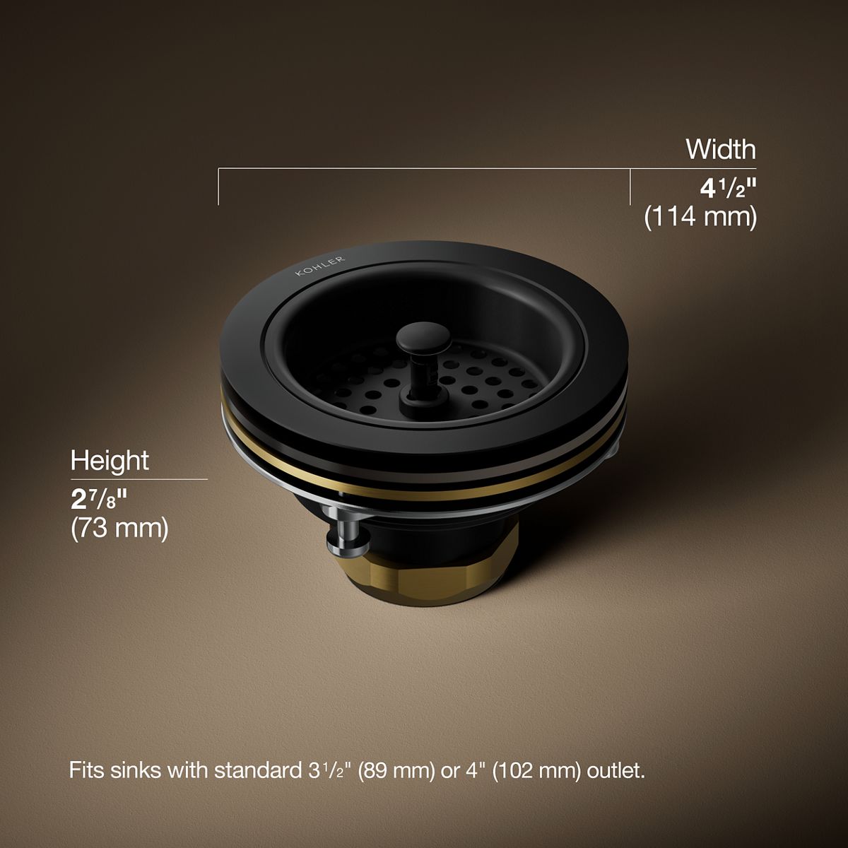 3/4 view of product with dimensions