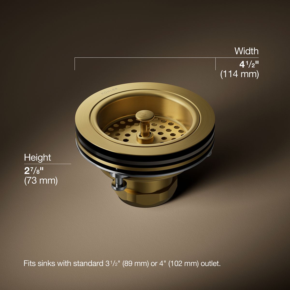 3/4 view of product with dimensions