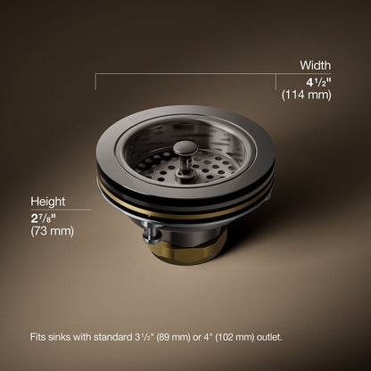 3/4 view of product with dimensions