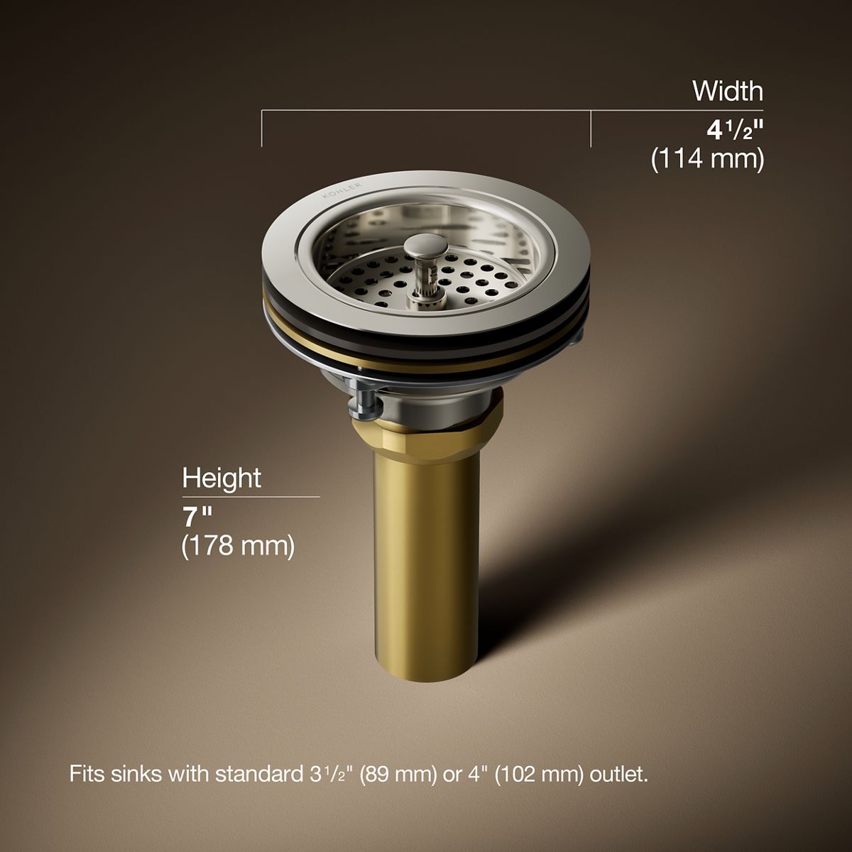 3/4 view of product with dimensions