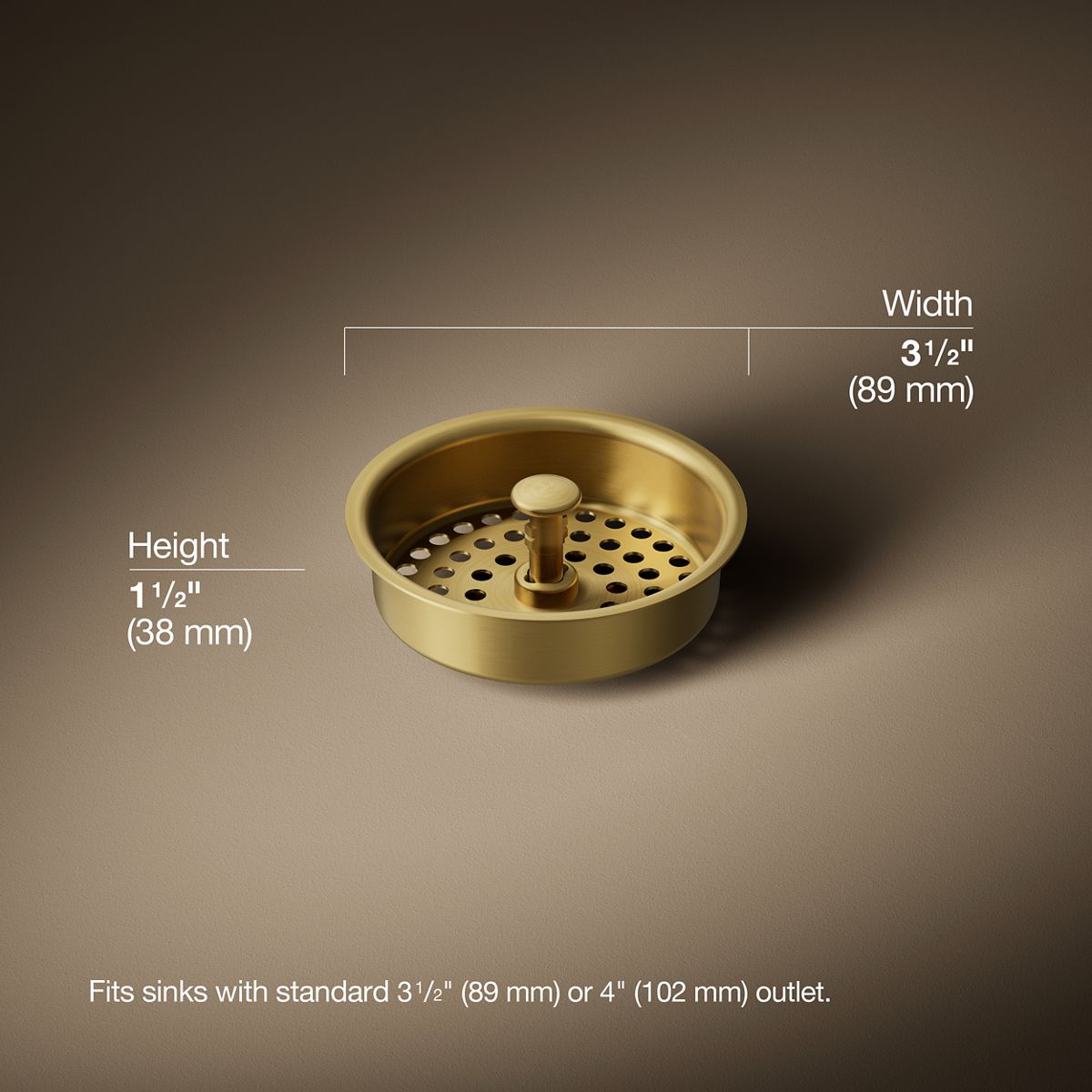 3/4 view of product with dimensions