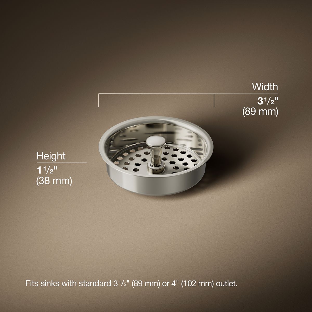 3/4 view of product with dimensions