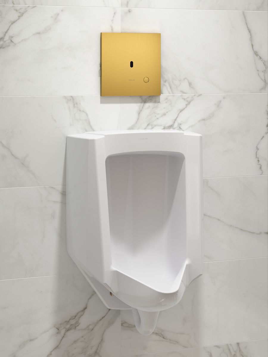 KOHLER K-90UB00G40 Mach Flex Metal Faceplate for Concealed Touchless Urinal Flushometer, 0.5 GPF, Vibrant Brushed Moderne Bra
