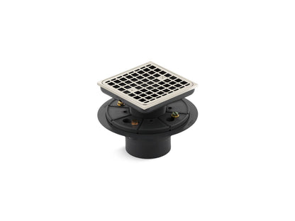 KOHLER K-9136 Clearflo Square design tile-in shower drain, vibrant polished nickel