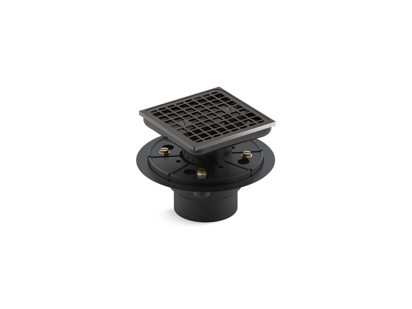 KOHLER K-9136 Clearflo Square design tile-in shower drain, vibrant titanium