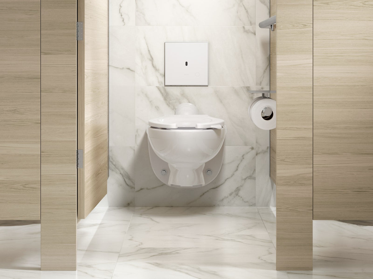 KOHLER K-91TB10K50-0WH Mach Flex Glass faceplate for concealed touchless toilet flushometer, 1.0 gpf, polished chrome -...