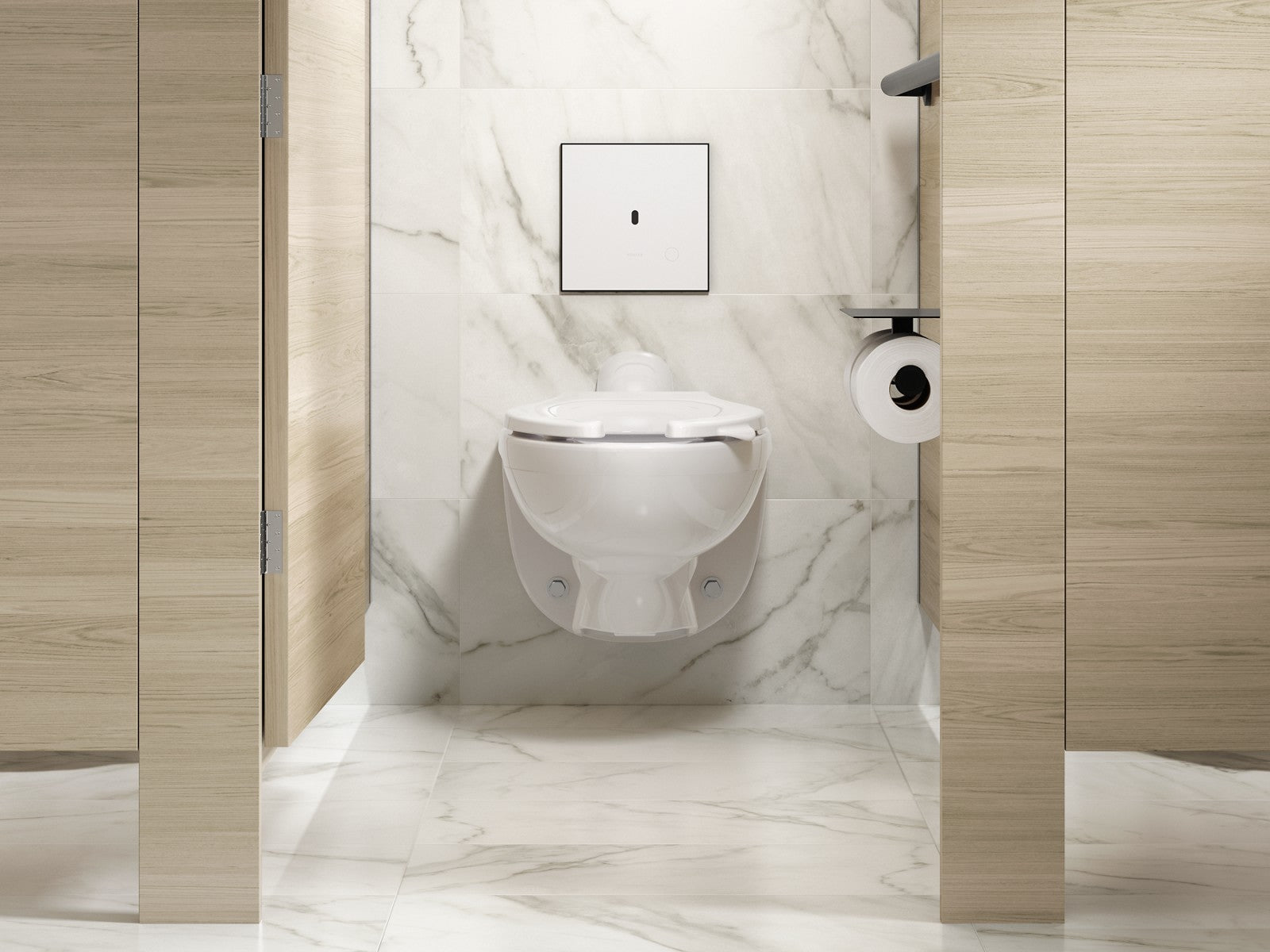 KOHLER K-91TB10L50-0WH Mach Flex Glass faceplate for concealed touchless toilet flushometer, 1.1 gpf, matte black - view 3