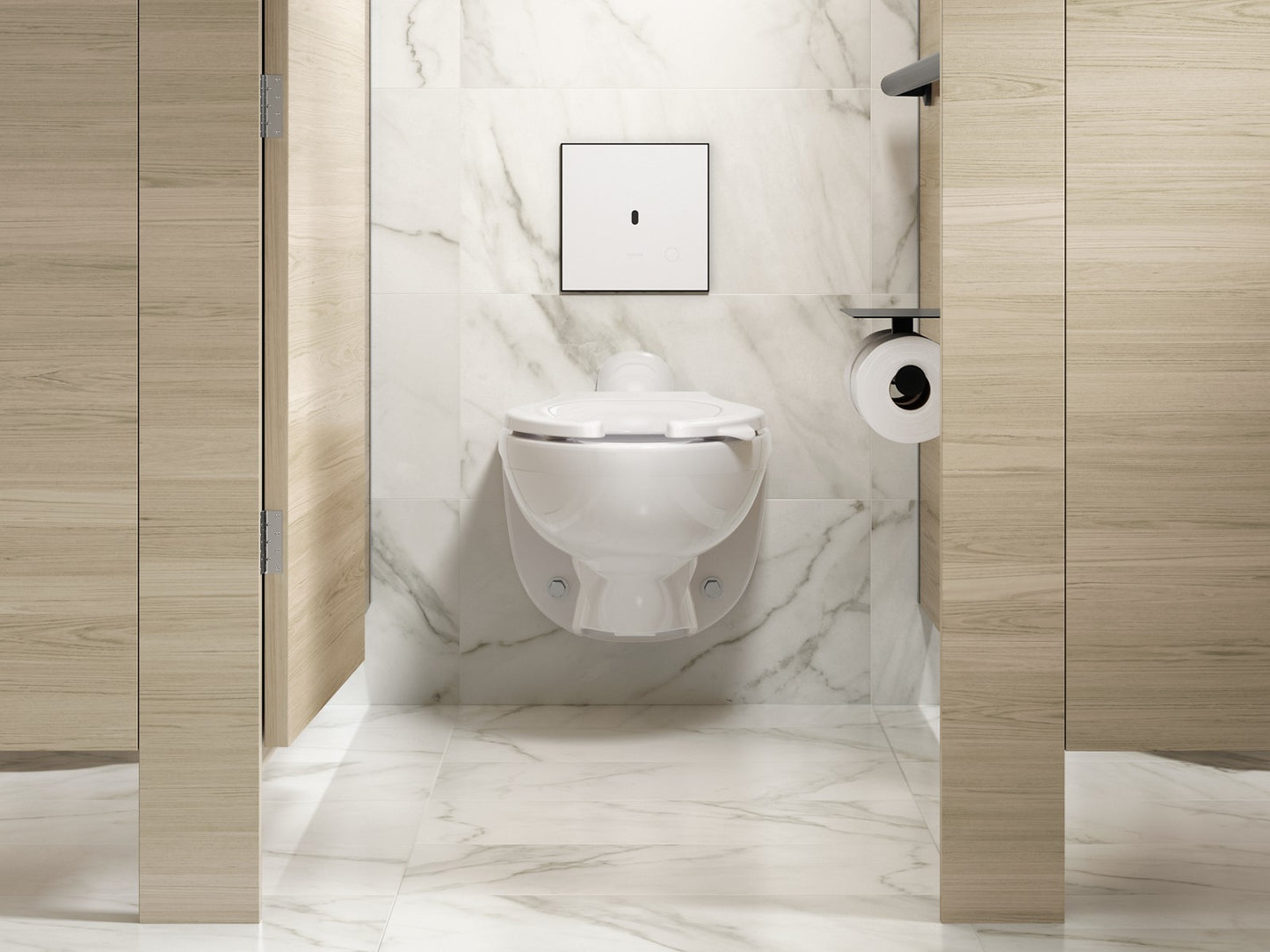 KOHLER K-91TB10N50-0WH Mach Flex Glass faceplate for concealed touchless toilet flushometer, 1.28 gpf, matte black - view 3