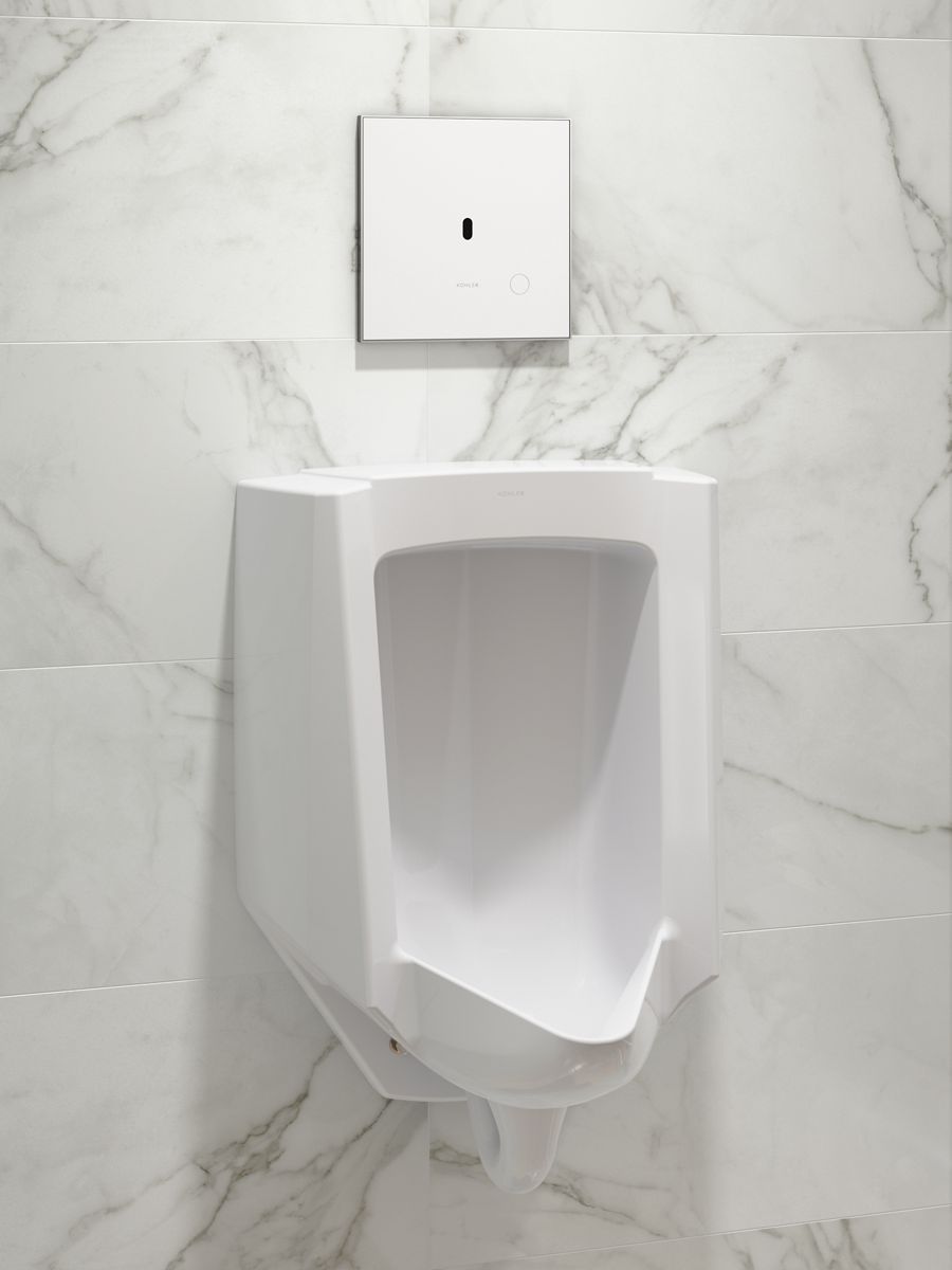 KOHLER K-91UB10G40-0WH Mach Flex Glass Faceplate for Concealed Touchless Urinal Flushometer, 0.5 GPF, Polished Chrome - image