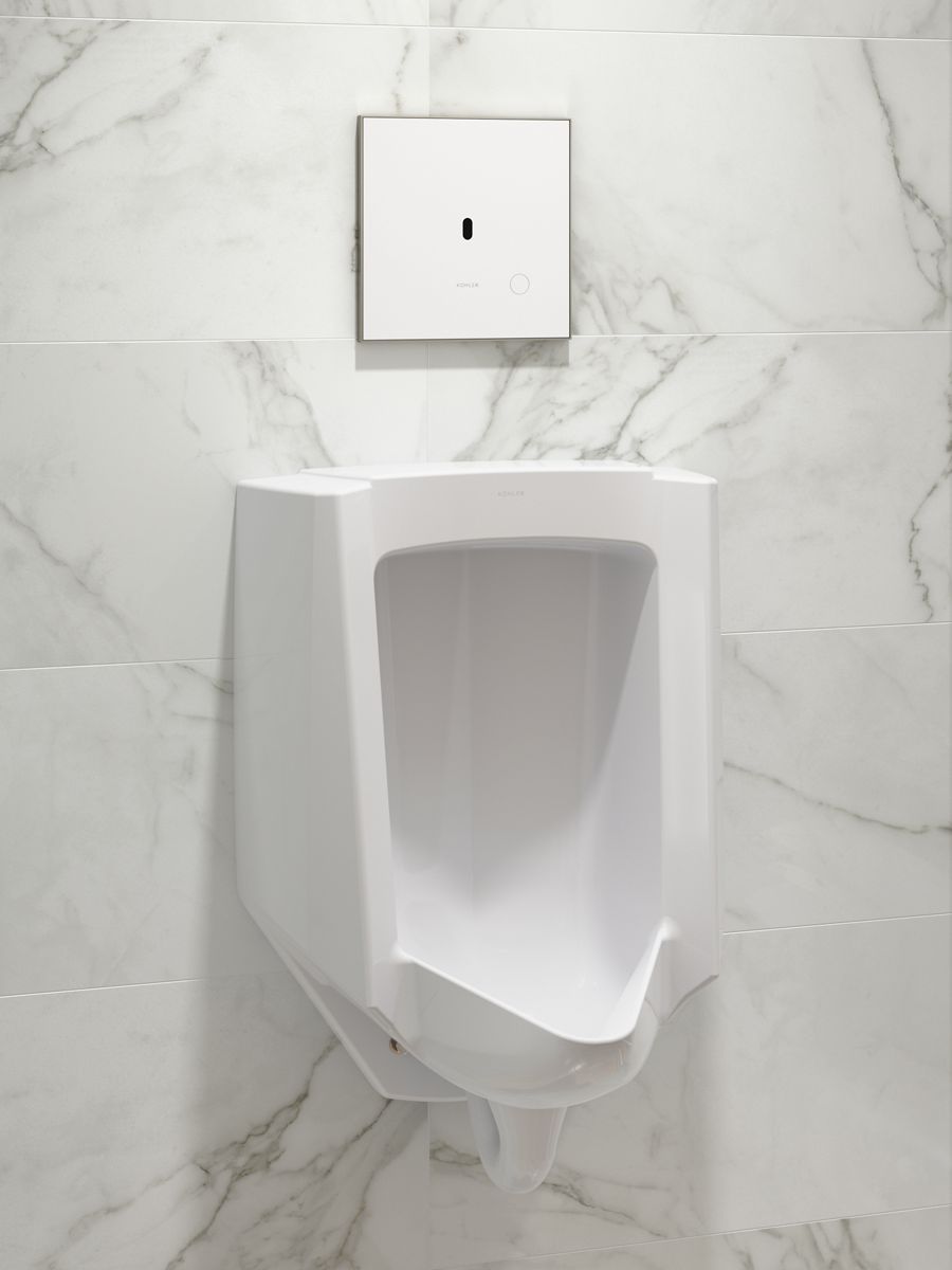 KOHLER K-91UB10G40-0WH Mach Flex Glass Faceplate for Concealed Touchless Urinal Flushometer, 0.5 GPF, Vibrant Brushed Nickel 