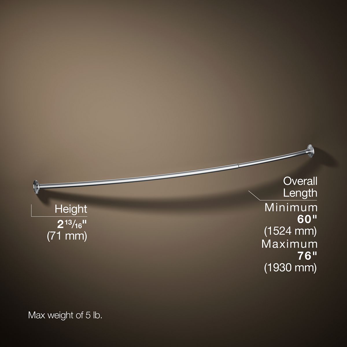 KOHLER K-9349 Expanse Curved shower rod - traditional design