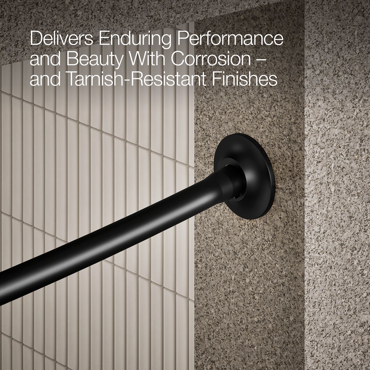 KOHLER Expanse Curved shower rod - transitional design