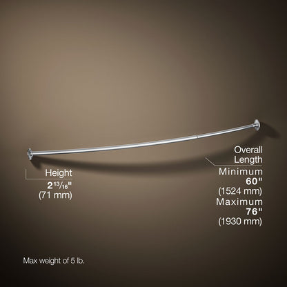KOHLER Expanse Curved shower rod - transitional design