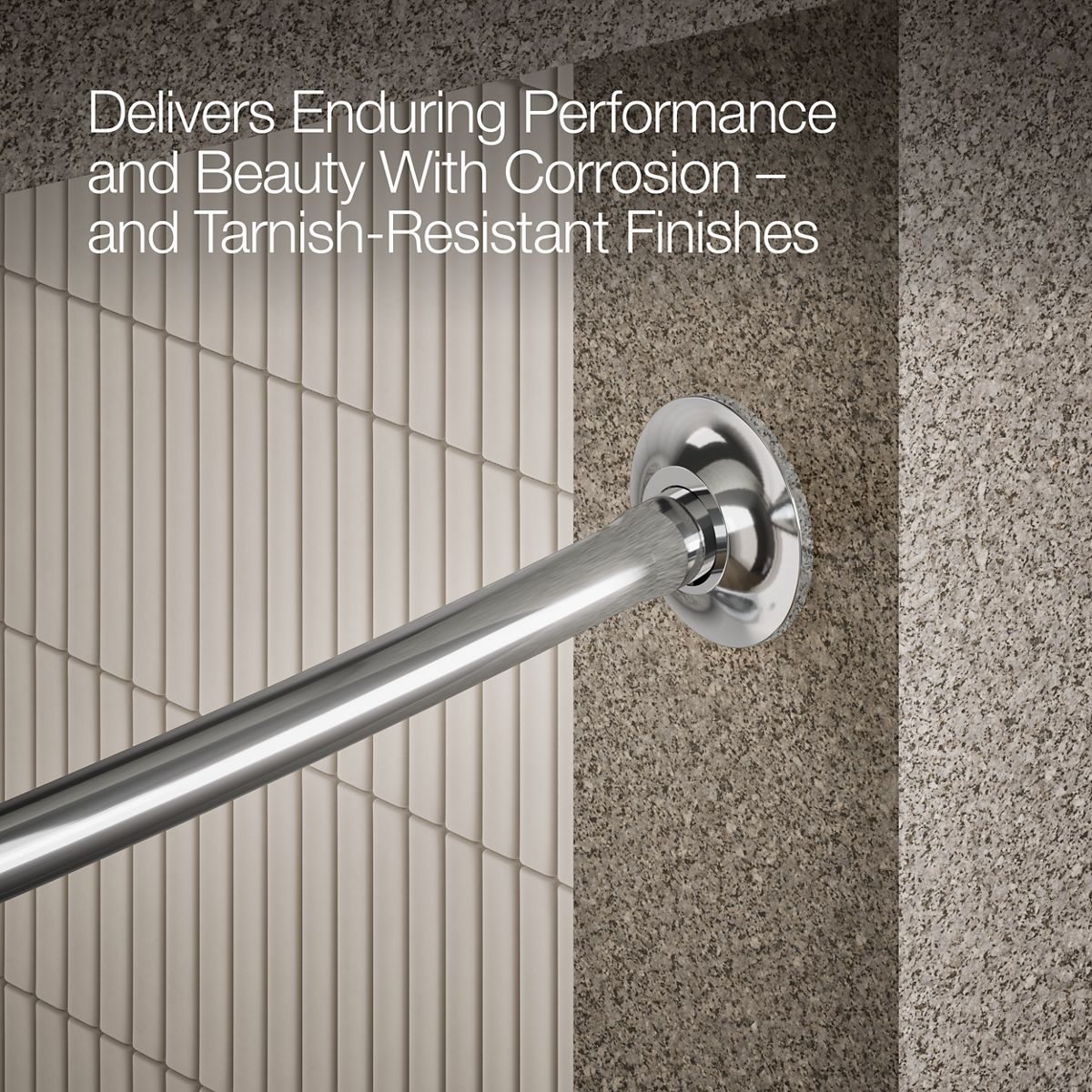 KOHLER Expanse Curved shower rod - transitional design