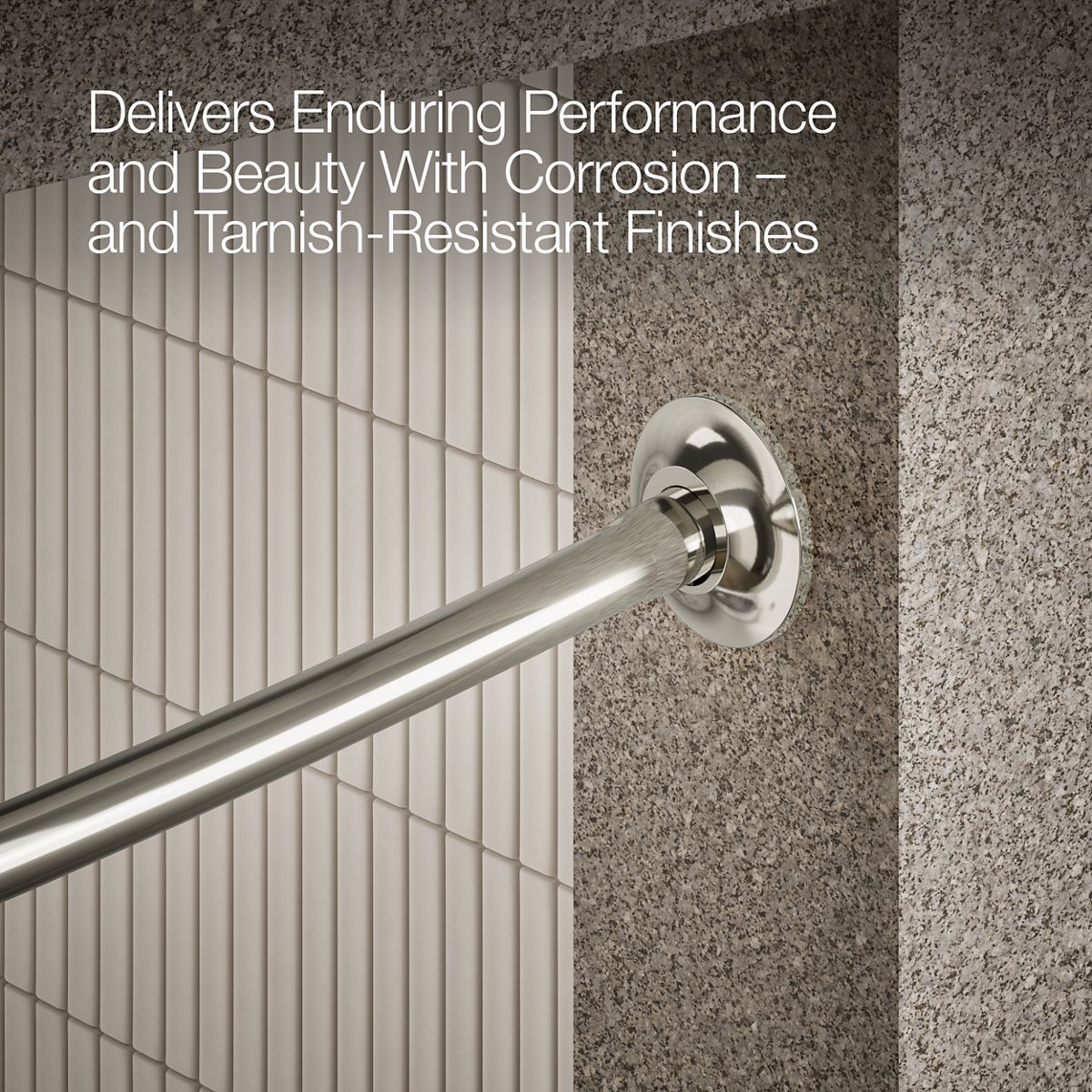 KOHLER Expanse Curved shower rod - transitional design