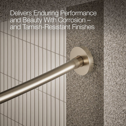 KOHLER Expanse Contemporary design curved shower rod
