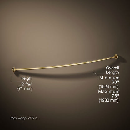 KOHLER Expanse Contemporary design curved shower rod