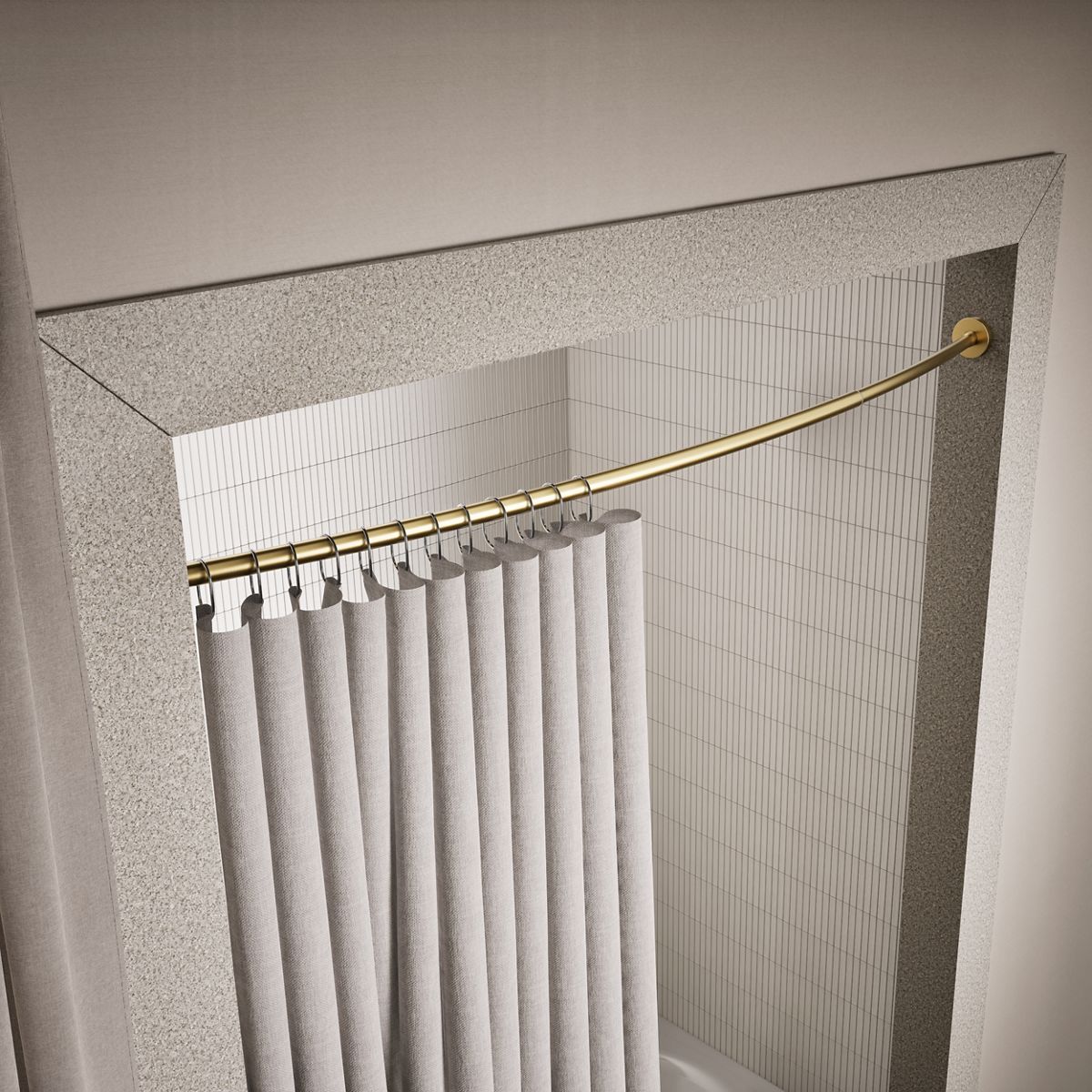 KOHLER Expanse Contemporary design curved shower rod