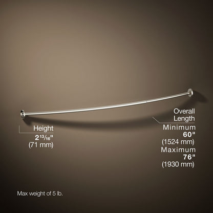 KOHLER Expanse Contemporary design curved shower rod