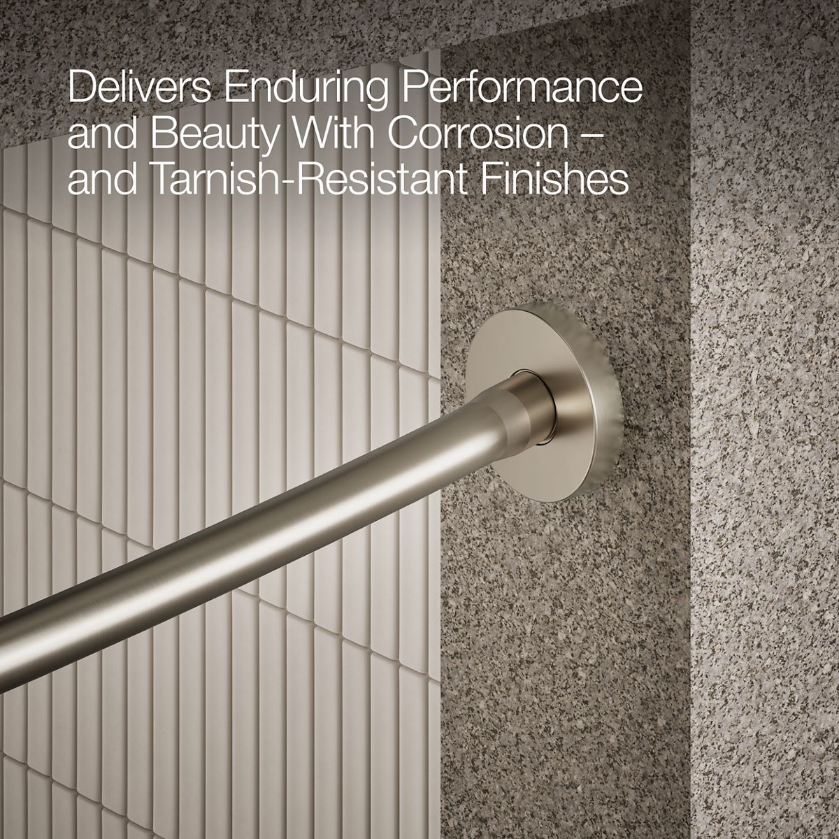 KOHLER Expanse Contemporary design curved shower rod