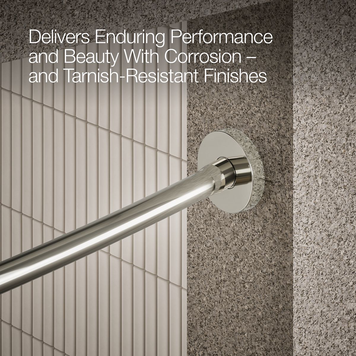 KOHLER Expanse Contemporary design curved shower rod