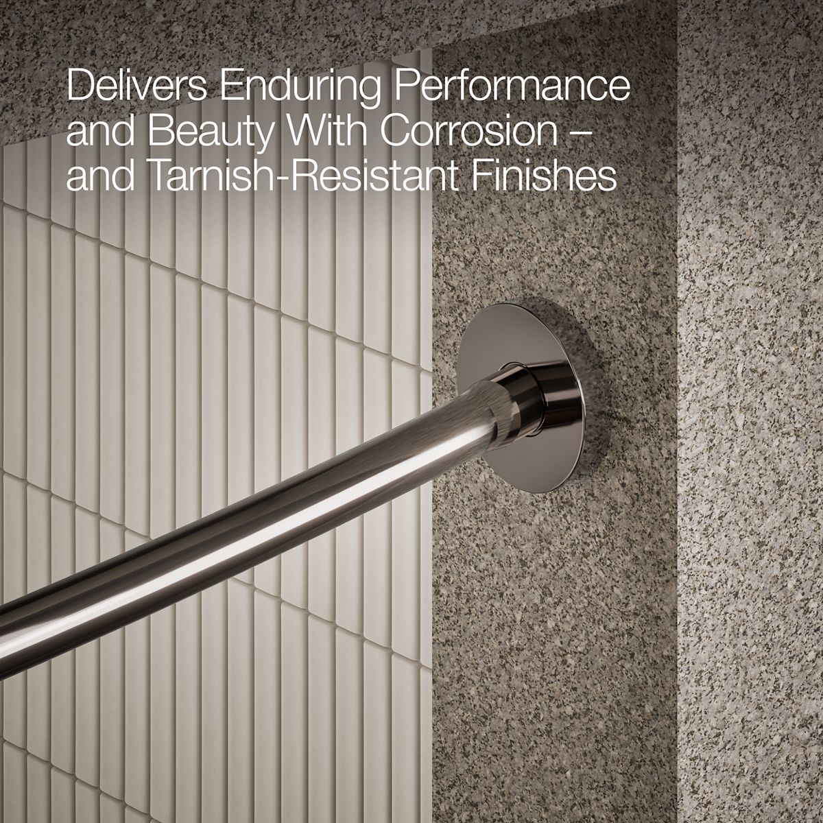 KOHLER Expanse Contemporary design curved shower rod